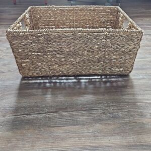 Woven Seagrass Storage Basket Bin Organizer Natural Home Decor Farmhouse Style